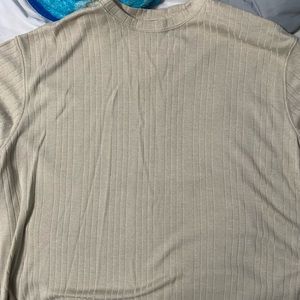 J FERRAR 50% Rayon 50% polyester VANILLA MENS DRESS T SHIRT LARGE just like new